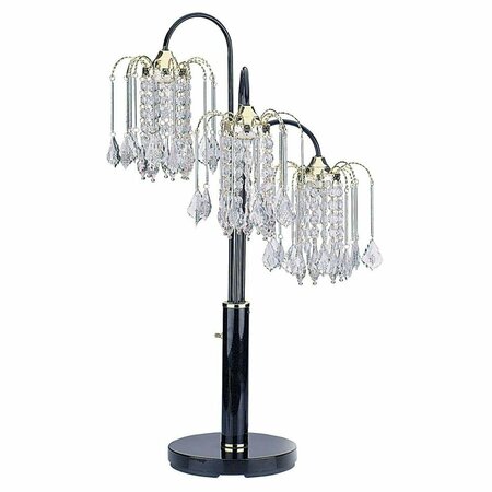 ESTALLAR 34 in. Metal Three Light Chandelier Table Lamp, Black ES3103452